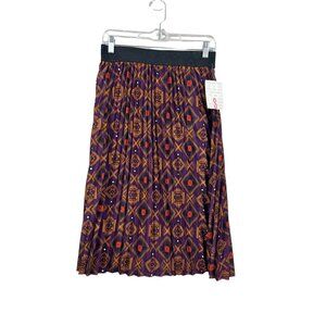 LuLaRoe Jill Women's Goldish & Purple Pleated Skirt